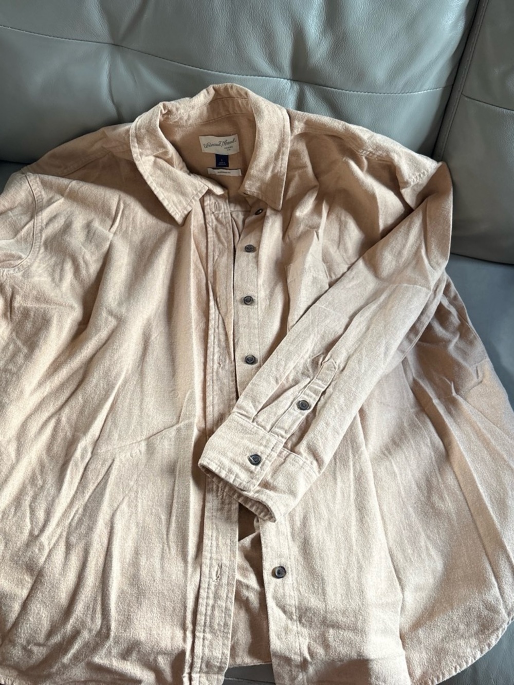 Universal Thread Lightweight Button-Up Shirt Jacket in Light Tan